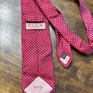 Thomas PINK Men's Vibrant Red Geometric Tie 100%Silk